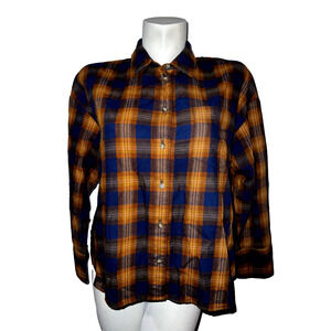 MADEWELL Top Women's Size L Ardan Plaid Button LS Flannel Westward Shirt Casual